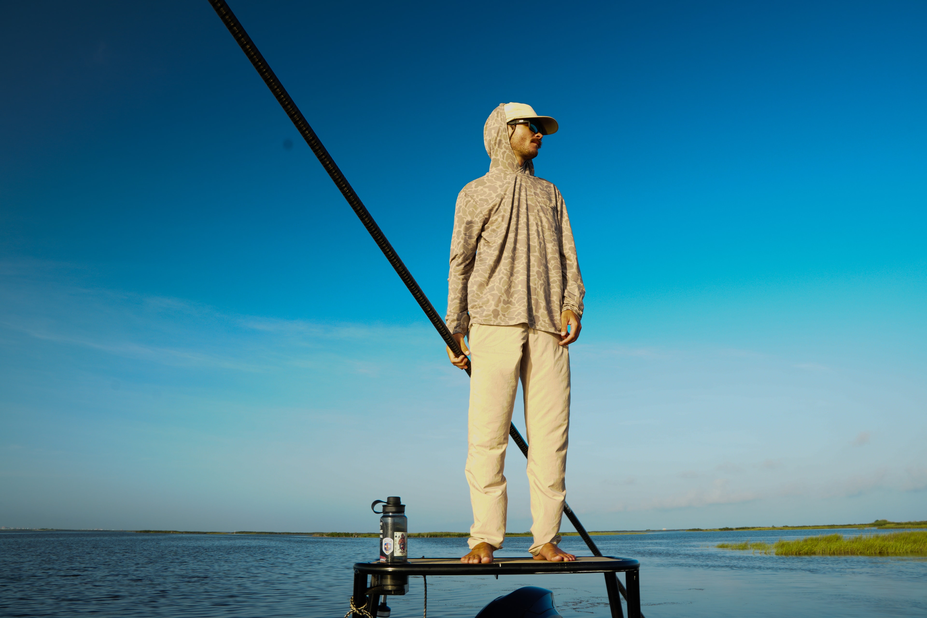 50 HP Tohatsu outboard on the Sabine VersaLite — WhippyStik